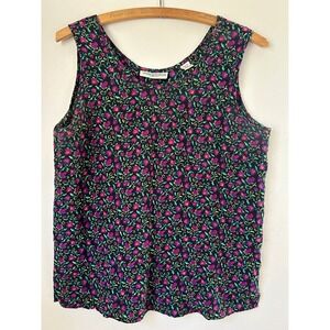 Vintage Amanda Smith Petites 100% Silk‎ Floral Tank Top Petites 4P Fairycore